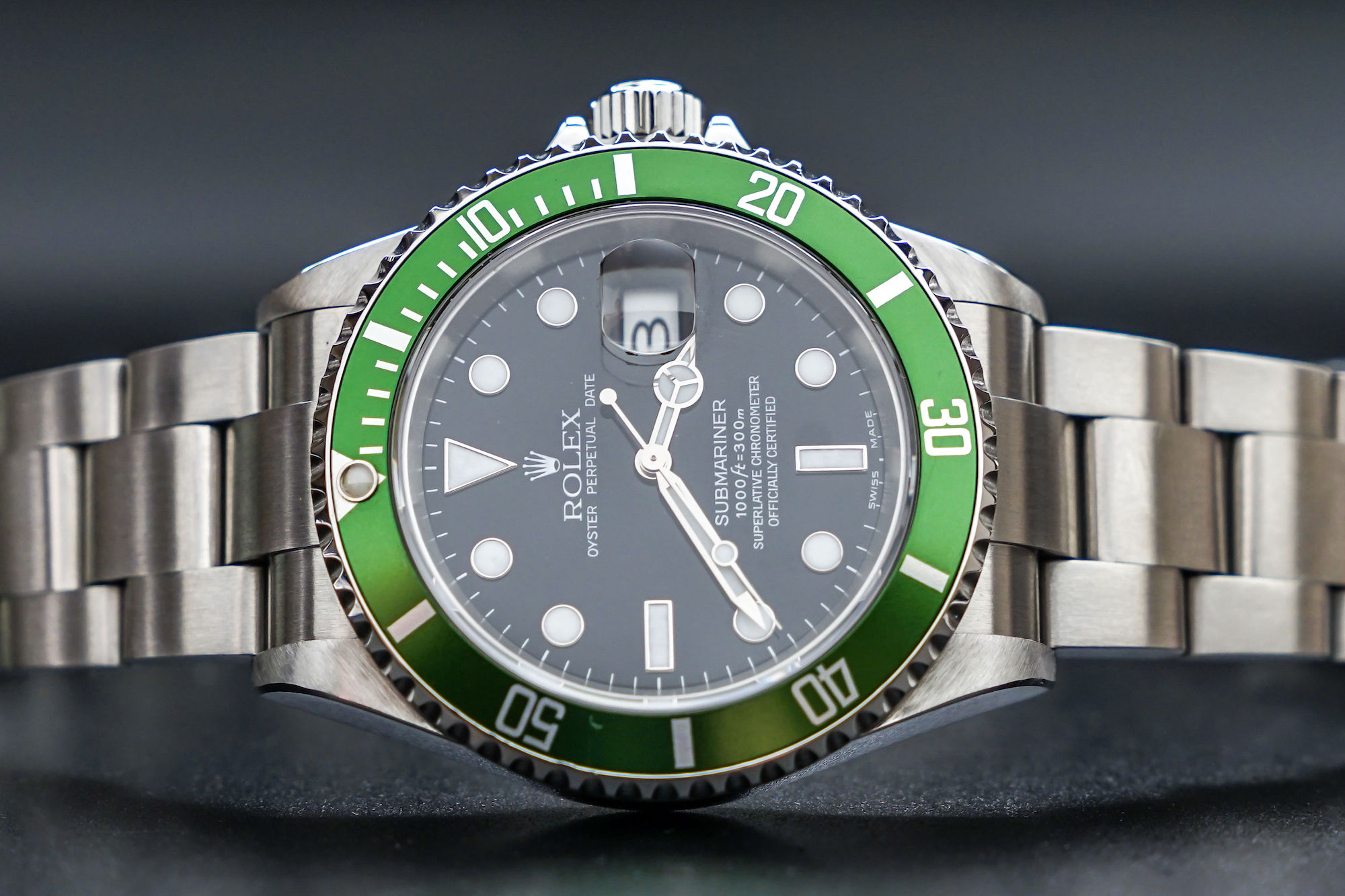 2004 ROLEX SUBMARINER KERMIT F SERIES FLAT 4 for sale by