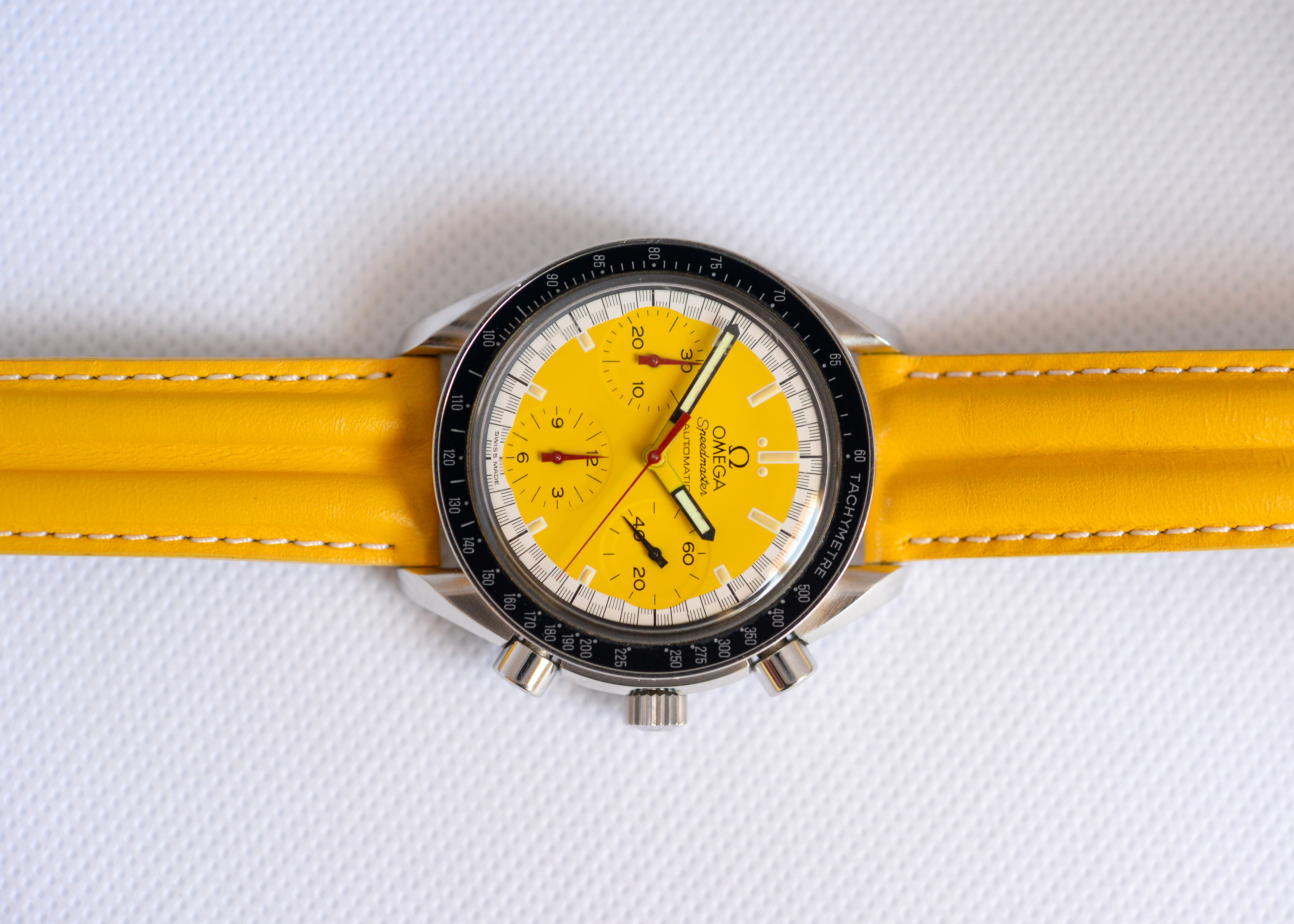 Omega speedmaster outlet michael schumacher yellow