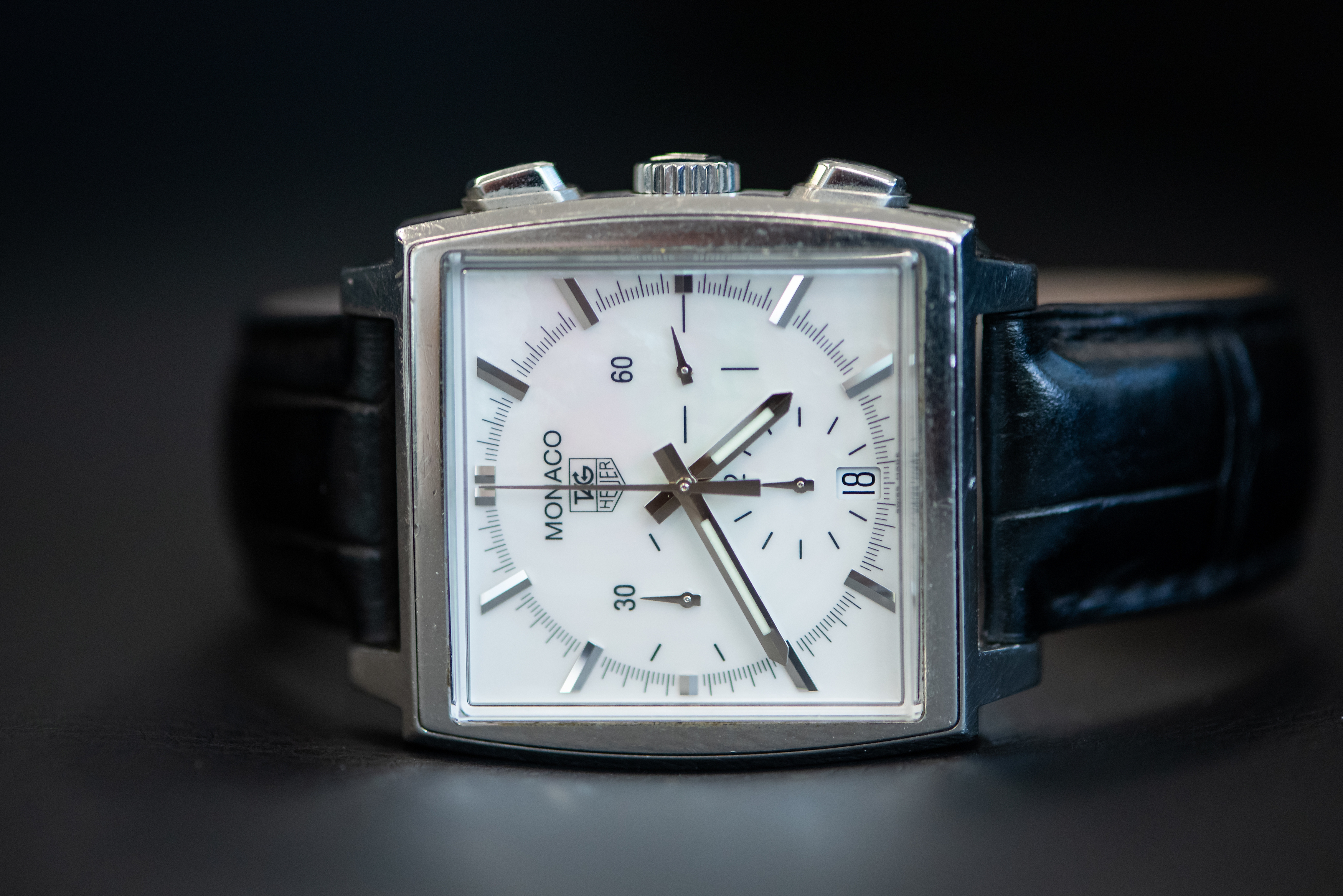 Tag heuer monaco mother of pearl hot sale