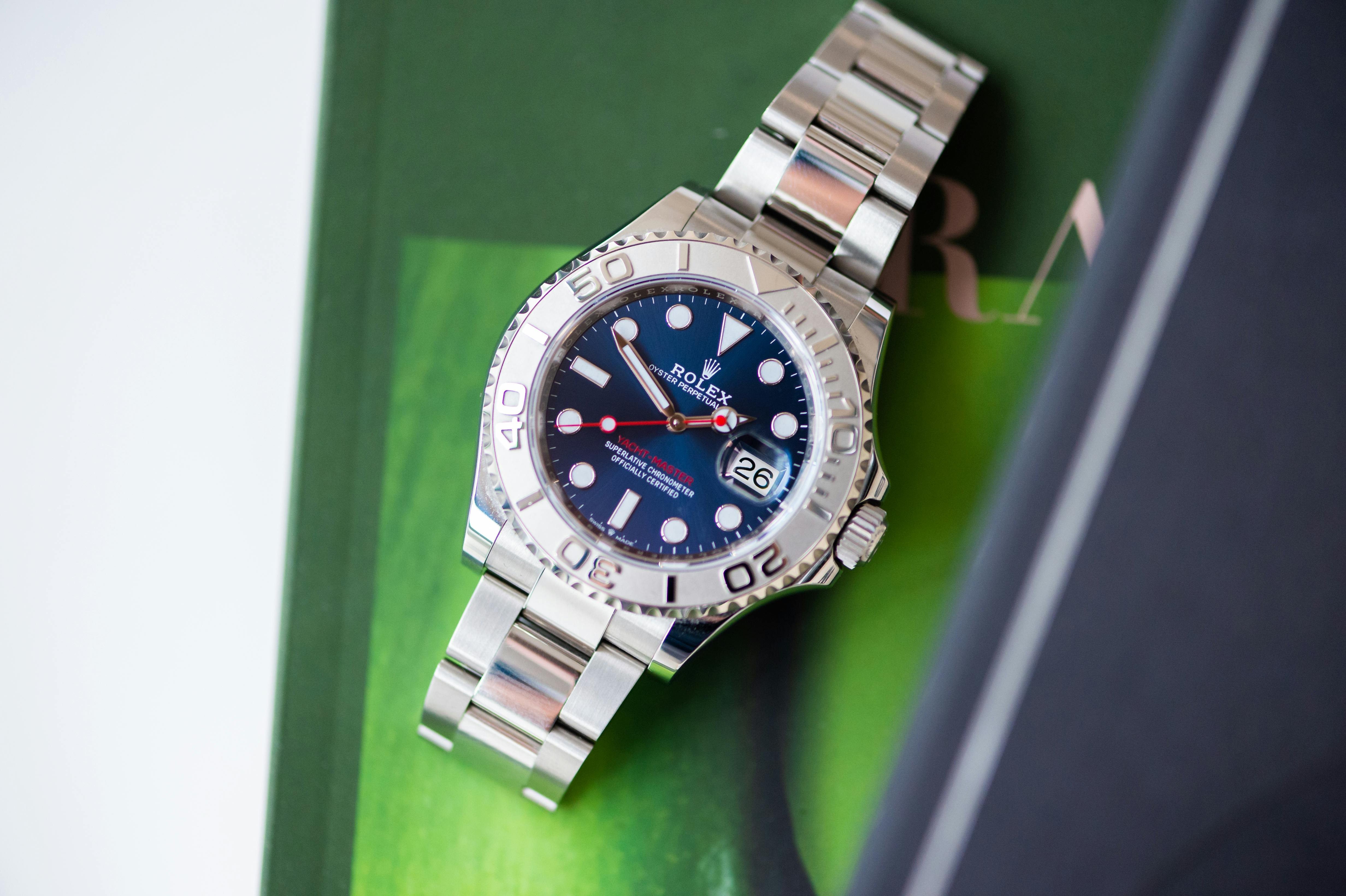 Rolex Steel and Platinum Yacht-Master 40 Watch - Dark Rhodium Dial - 3235  Movement - 126622 blu