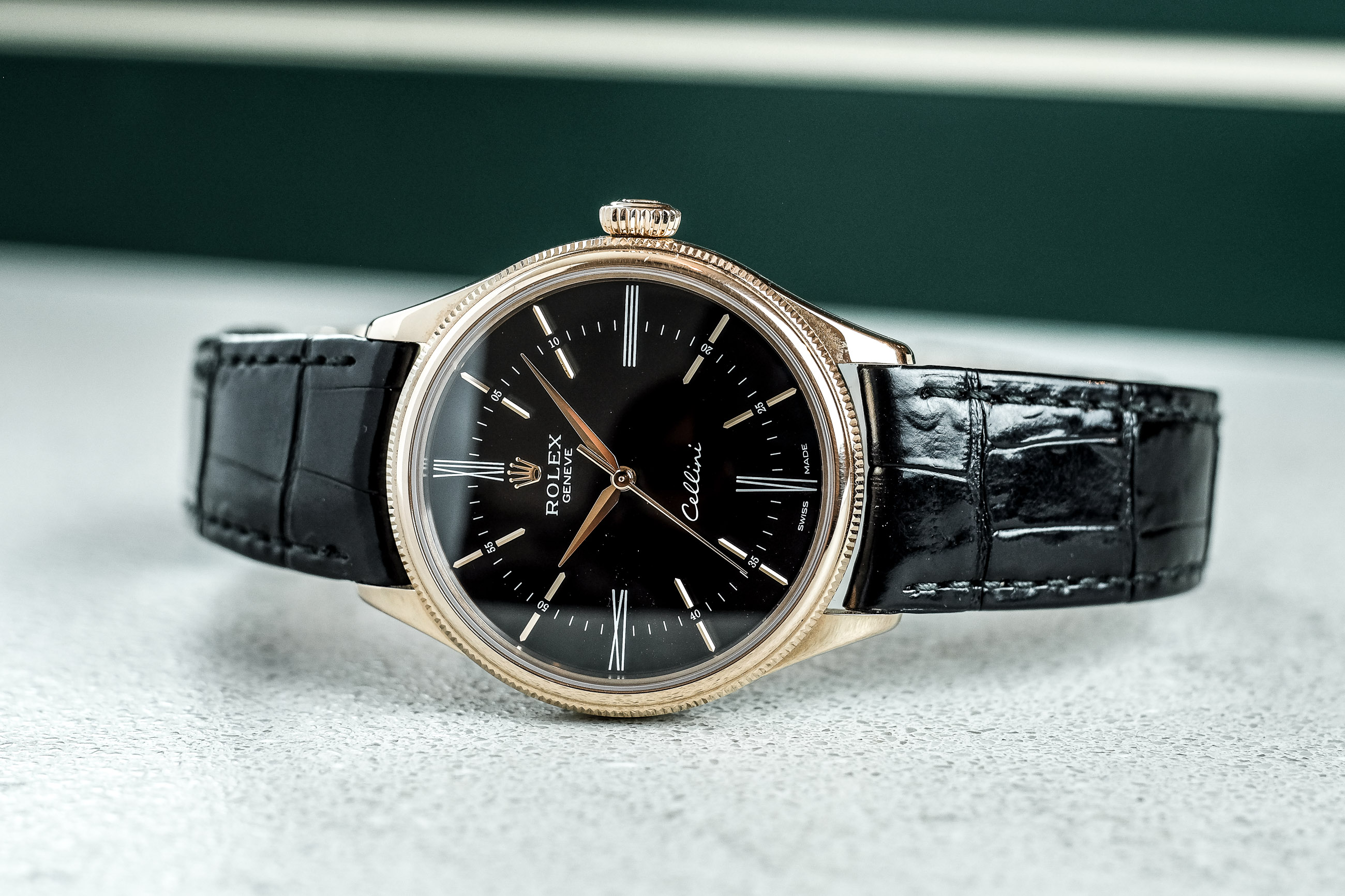 Rolex cellini best sale black dial