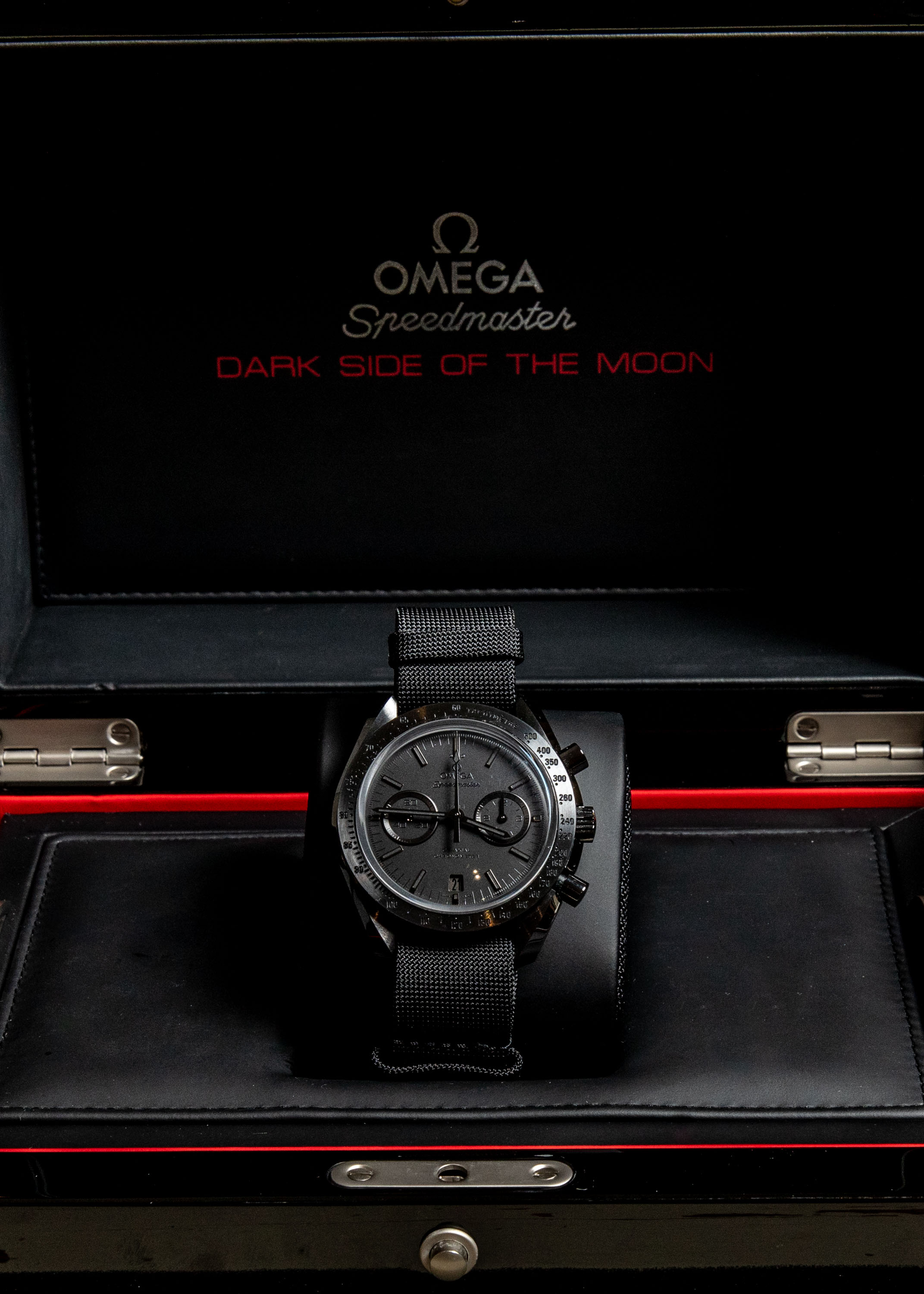 2018 OMEGA SPEEDMASTER DARK SIDE OF THE MOON BLACK BLACK for