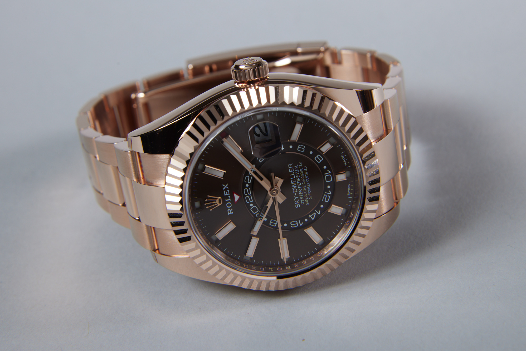 Rose gold sky dweller best sale for sale