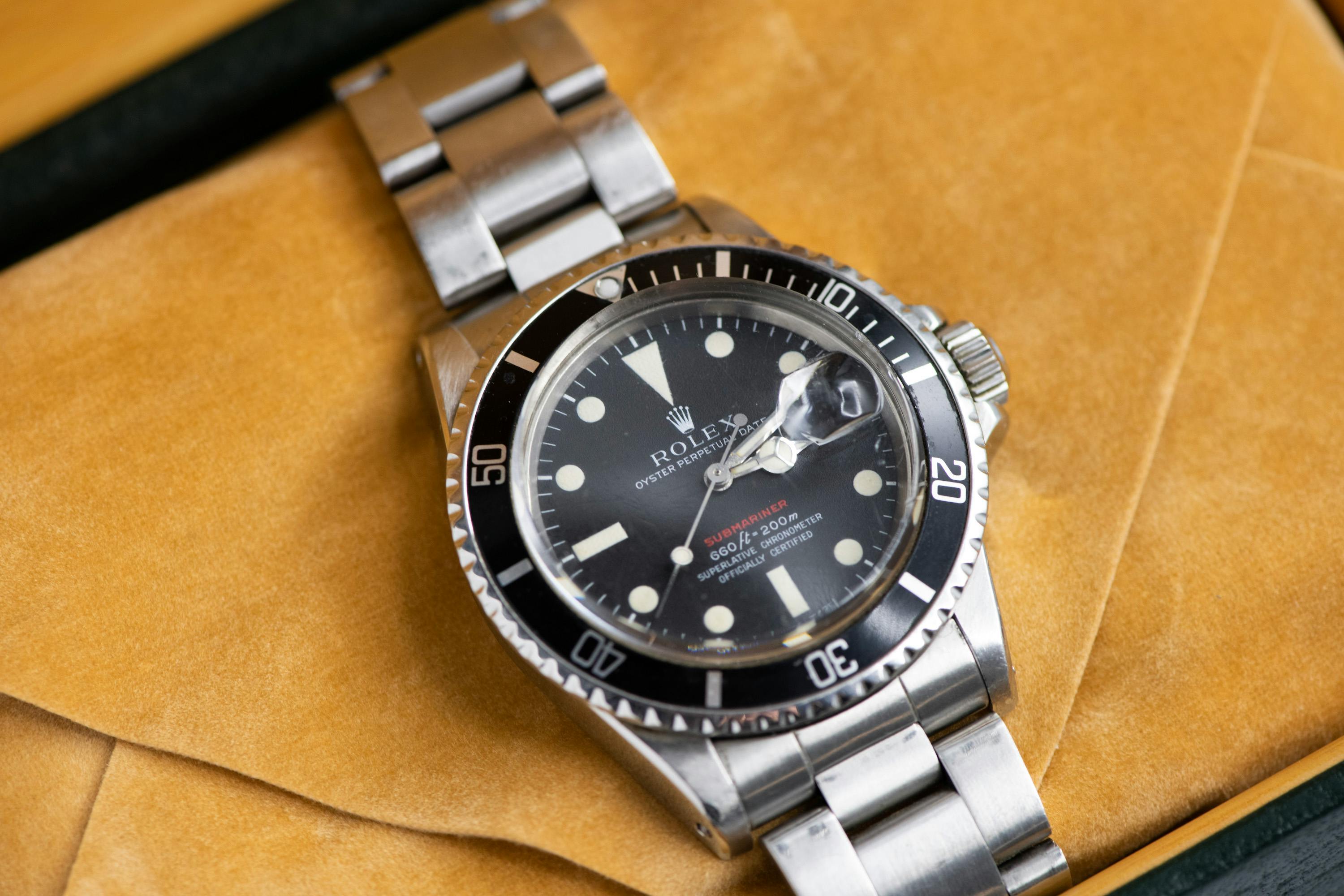 1969 ROLEX SUBMARINER 'RED' for sale by auction in London, United Kingdom