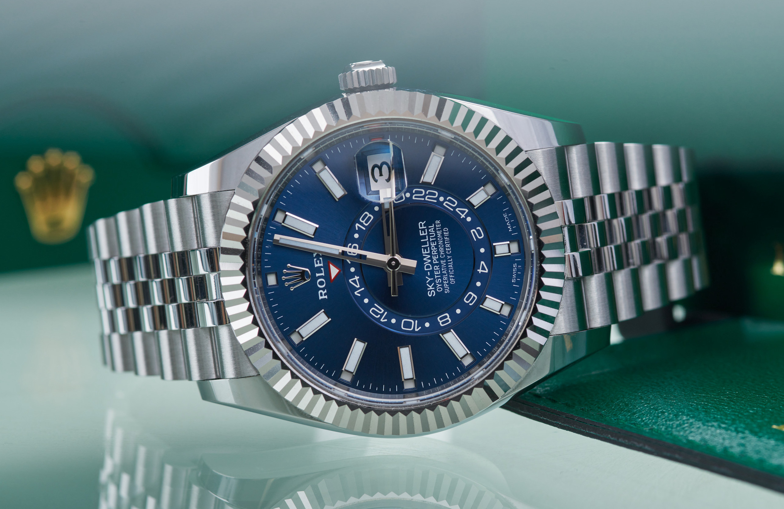 Rolex sky dweller hot sale blue face for sale