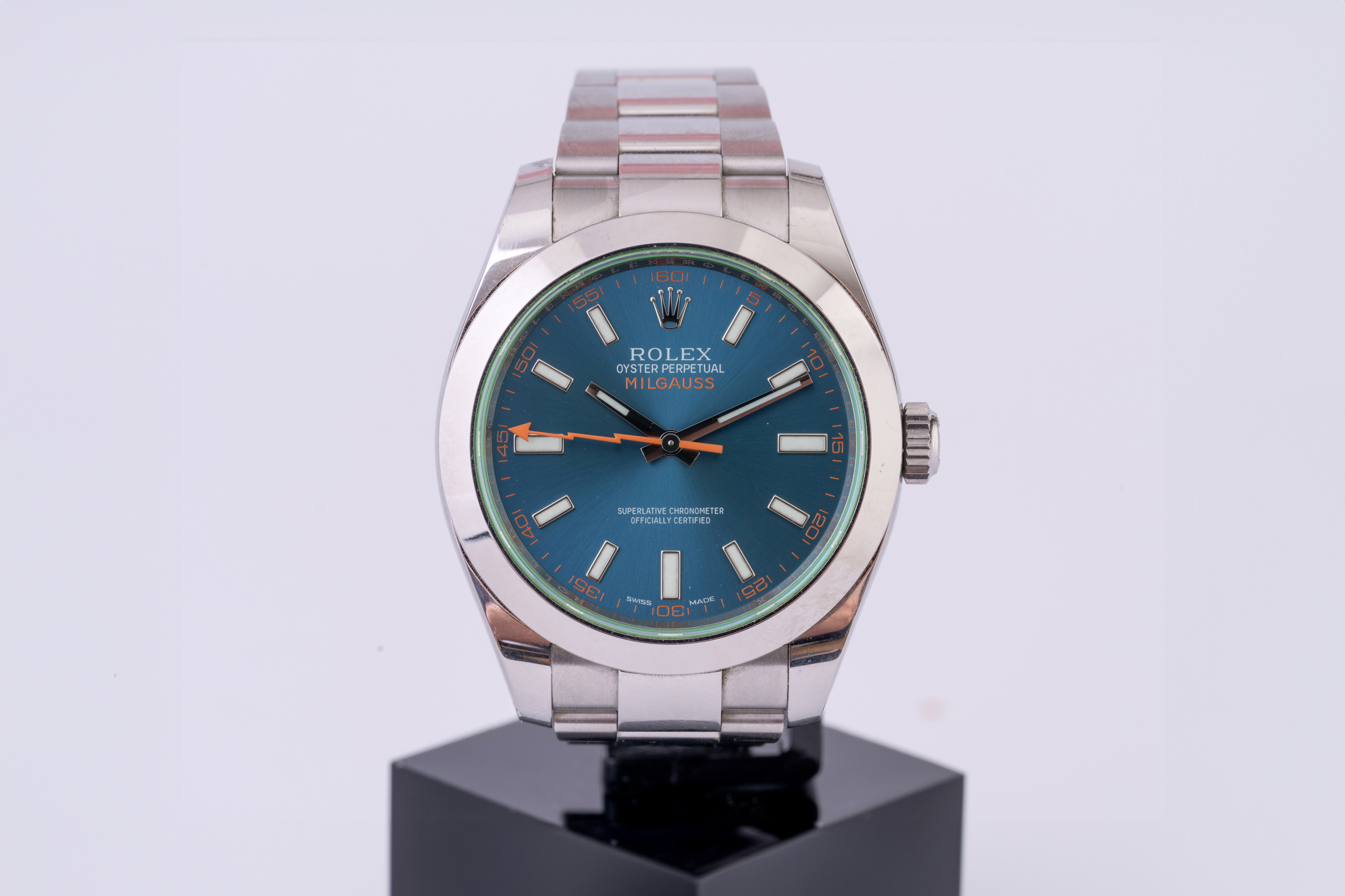 Rolex milgauss clearance blue for sale